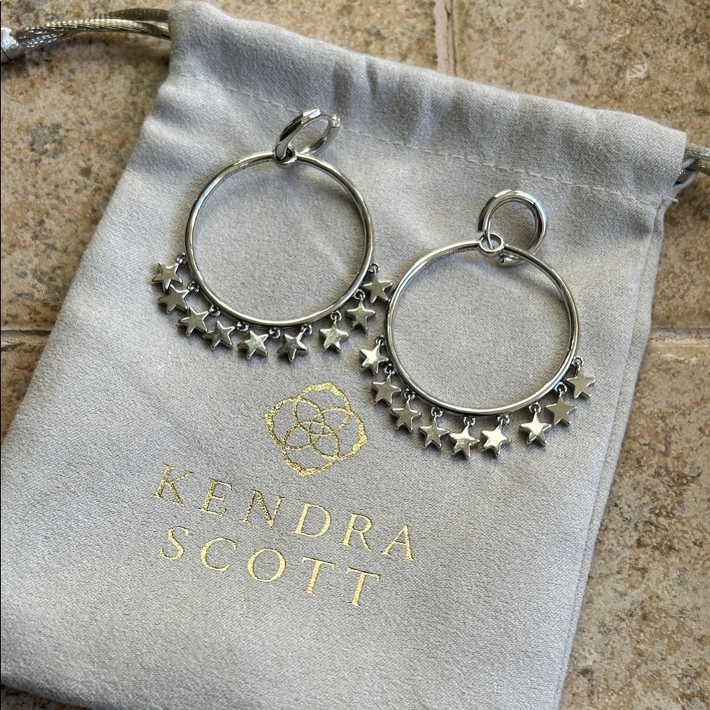 Kendra Scott Silver Star Hoop Earrings